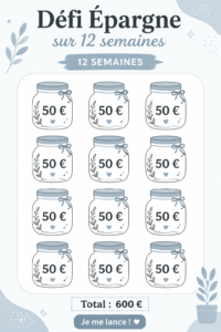 Kit d'épargne pour une meilleure gestion du budget avec imprimés organisés.