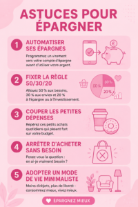 Femme souriante organisant son budget de manière minimaliste