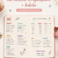 Une femme organisant son planner avec une tasse de thé et un kakebo.