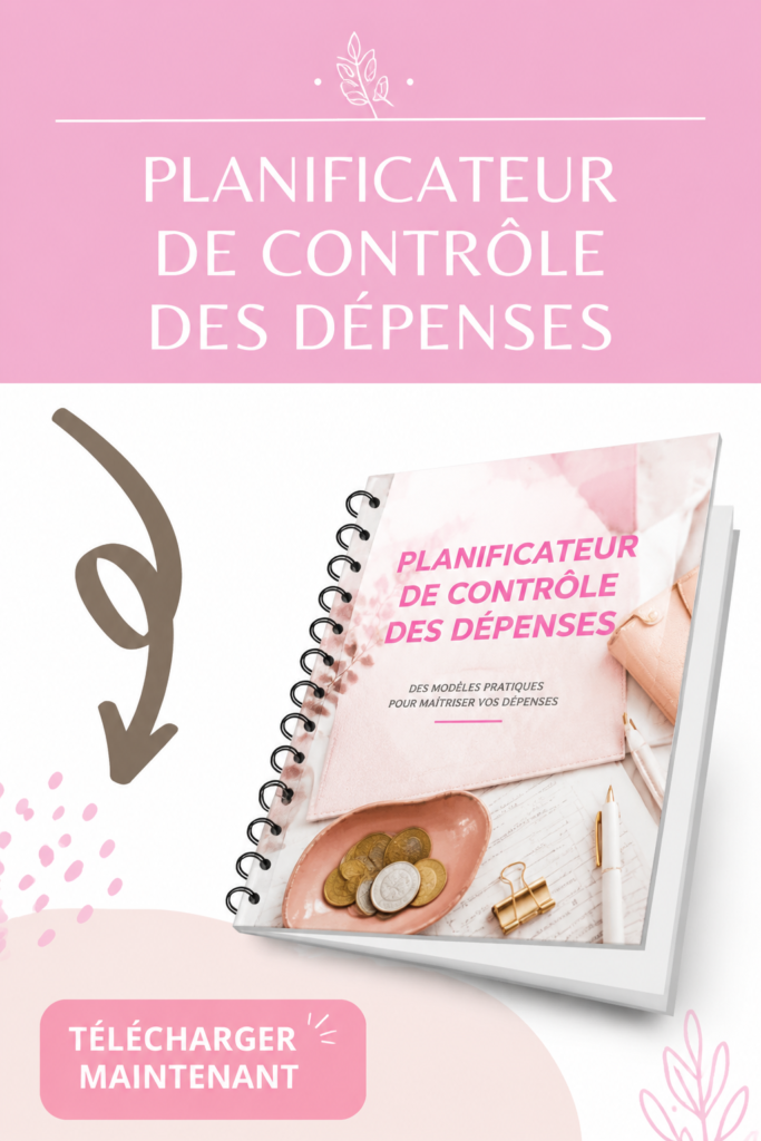 Femme utilisant un planificateur de contrôle des dépenses à son bureau