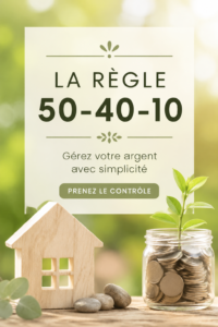 Visuel illustrant la règle 50-40-10 appliquée à un budget familial