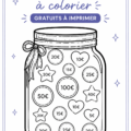 Exemple de page à colorier pour suivre ses économies, avec un design créatif.