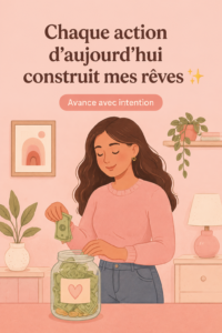 femme réfléchissant à ses objectifs financiers avec un carnet et un stylo