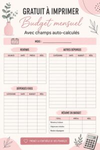 Modèle de budget mensuel pour une gestion financière simplifiée