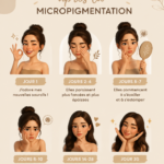 Sourcils impeccables après micropigmentation, montrant des soins appropriés.