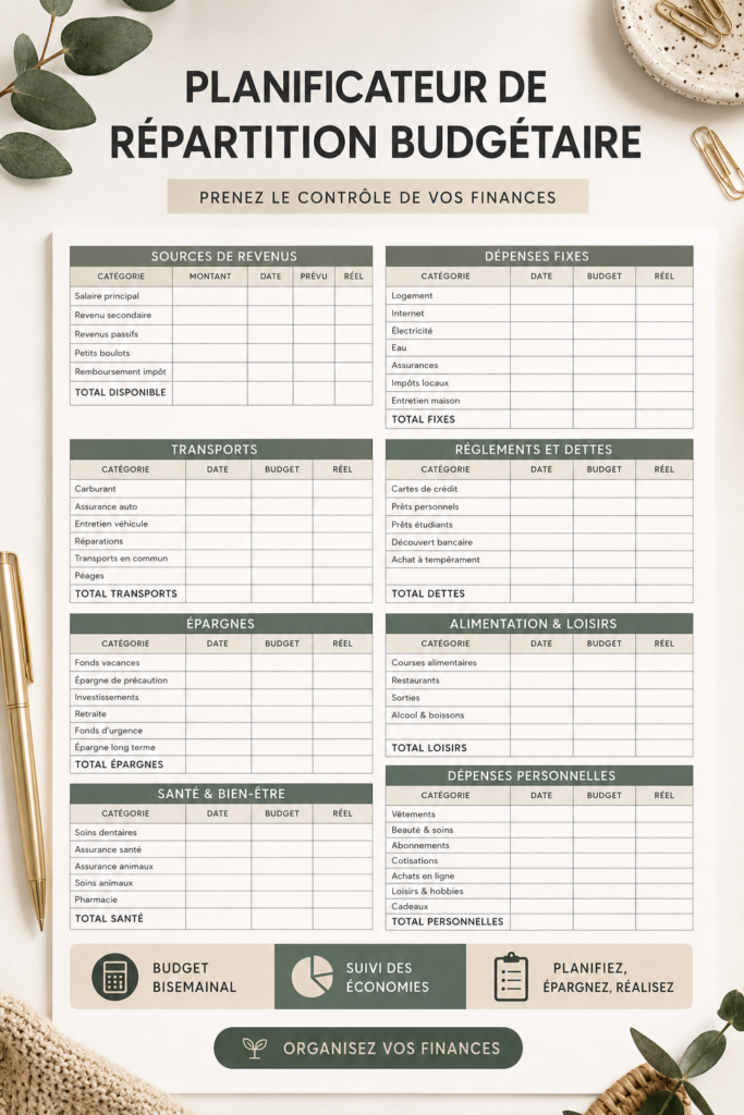 Femme souriante planifiant son budget avec des outils pratiques