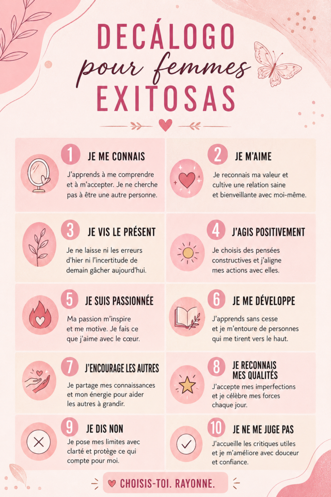 Femme souriante, réfléchissant à ses objectifs de réussite financière.