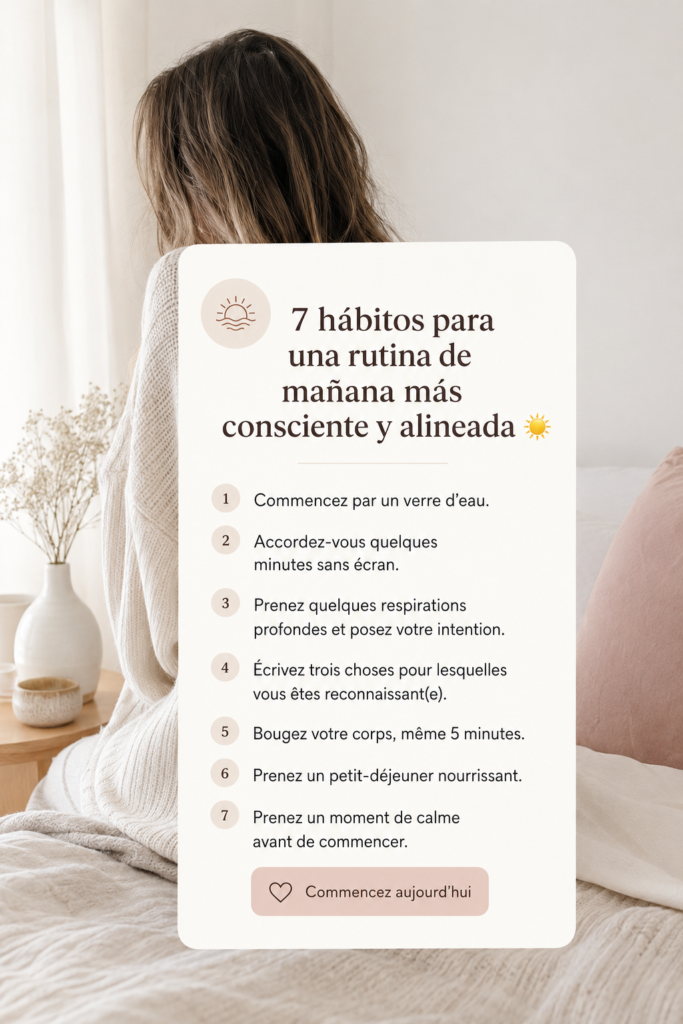 Femme pratiquant la méditation dans une routine matinale sereine