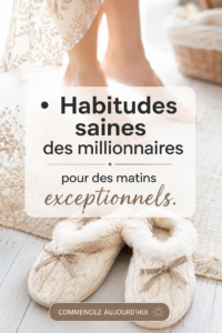 Une femme créant une routine matinale inspirée par les millionnaires.