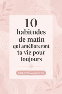 Une femme prenant un café en matinée, souriante et sereine, illustrant l'importance des habitudes matinales