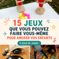 Un enfant qui joue avec des jeux créatifs faits maison.