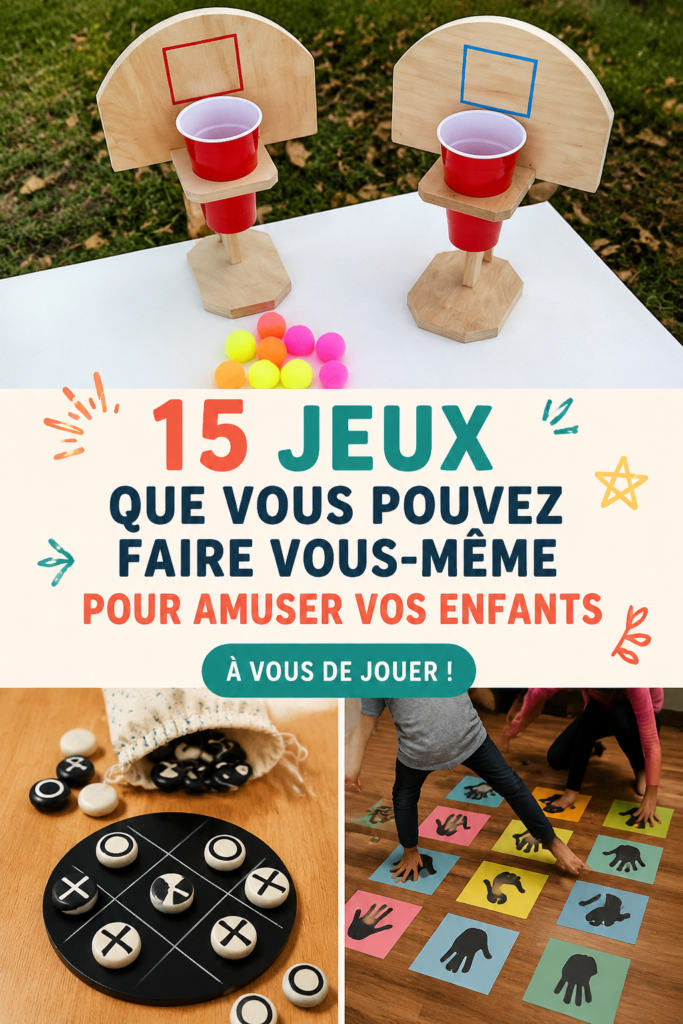 Un enfant qui joue avec des jeux créatifs faits maison.