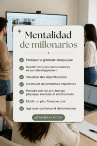 Femme réfléchissant aux stratégies financières pour développer une mentalité de millionnaire.
