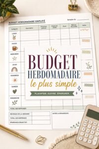 Modèle de budget hebdomadaire facile à imprimer et à utiliser pour gérer ses finances.