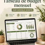 Modèle de budget mensuel en Google Sheets sur un ordinateur