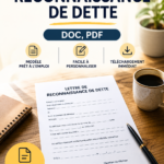 Modèle de lettre de reconnaissance de dette sur fond clair