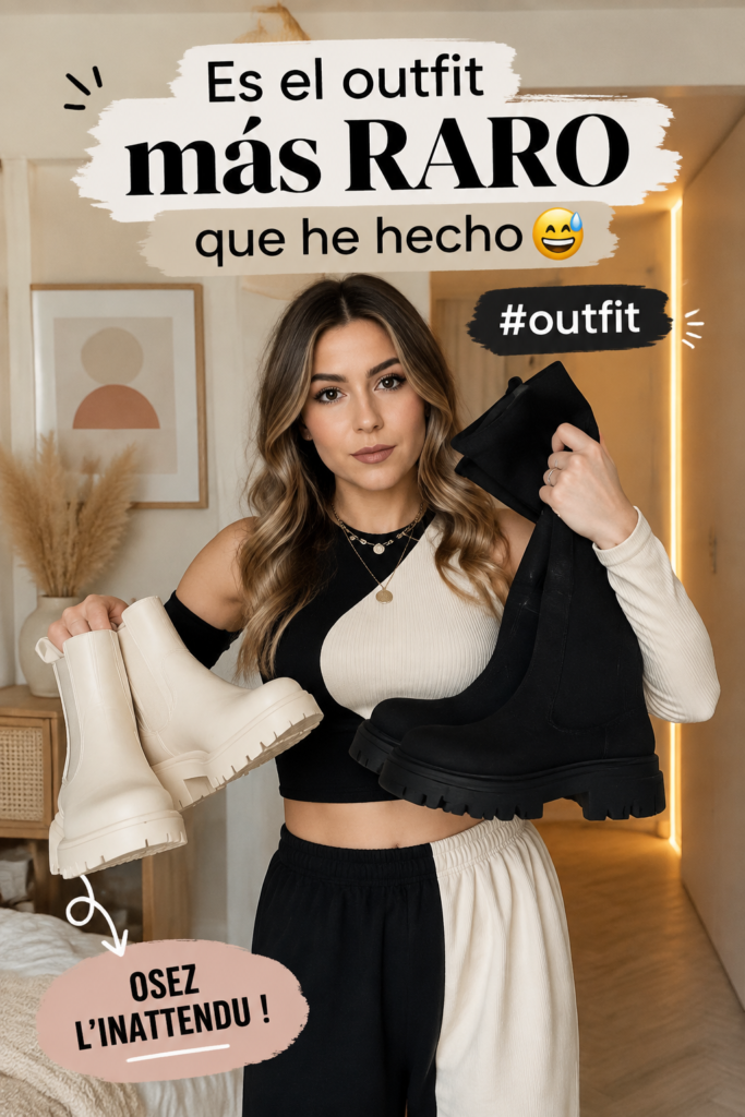 Femme portant un outfit audacieux et original qui reflète sa personnalité.