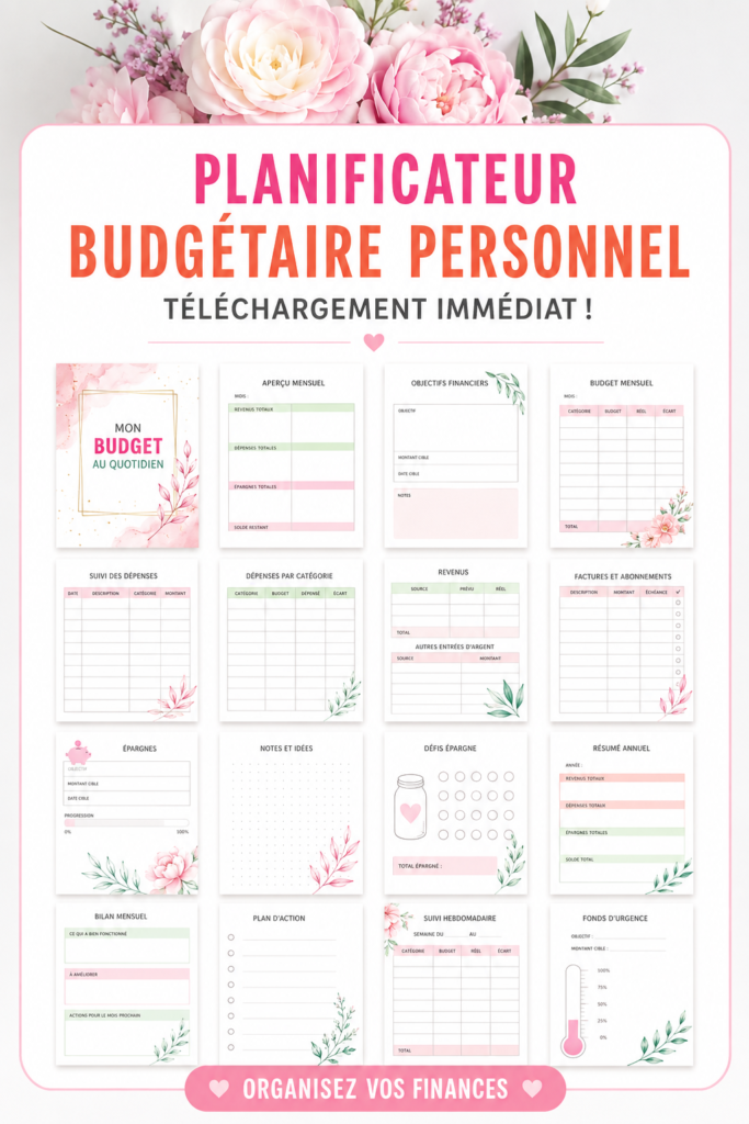 Modèle de planificateur de budget personnel pour aider à gérer les finances.
