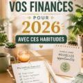 Femme réfléchissant à ses finances pour 2026, avec des outils de gestion budgétaire.