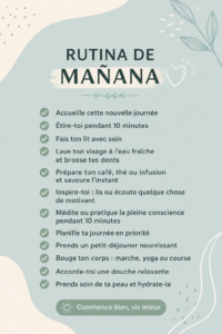 Femme souriante suivant une routine matinale, symbolisant l'épargne et la gestion financière.