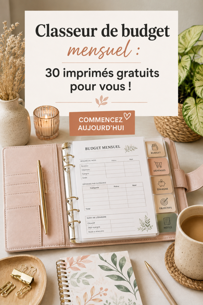 Image de modèles de budget mensuel imprimables, montrant des designs colorés et organisés