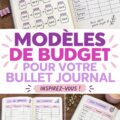 Un bullet journal ouvert avec des mises en page budgétaires colorées et créatives.