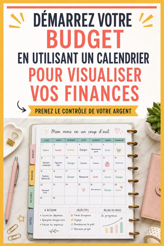 Femme tenant un calendrier avec des notes de budget