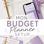 Femme organisant son budget avec un planificateur sur une table.