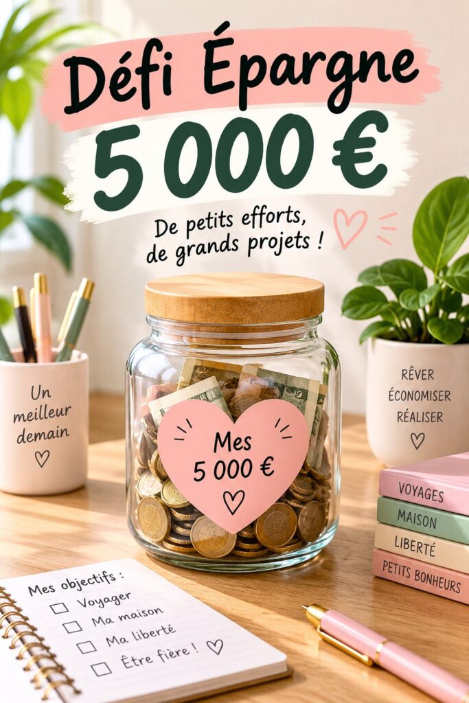 Femme souriante montrant un tableau de défis d'épargne