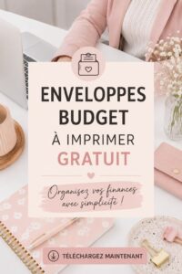 Des enveloppes de budget colorées et imprimées sur une table, prêtes à être utilisées pour l'épargne.