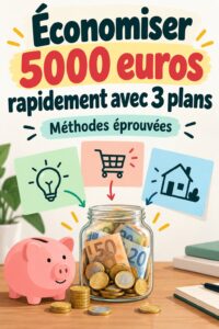 Femme souriante avec des économies d'argent en arrière-plan, représentant un défi d'épargne.