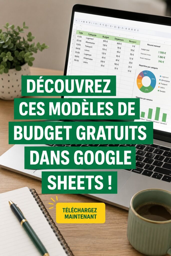 Modèle gratuit de budget sur un écran d'ordinateur