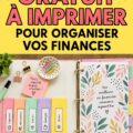 Classeur de budget imprimable sur une table avec stylos et calculatrice, représentant l'organisation des finances.
