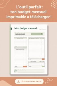 Modèle de budget mensuel imprimable pour gérer ses finances.