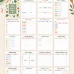 Planificateur de repas à imprimer présentant des menus variés et un budget prévu.