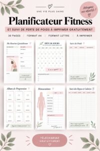 Illustration d'un planner gratuit pour suivre la perte de poids
