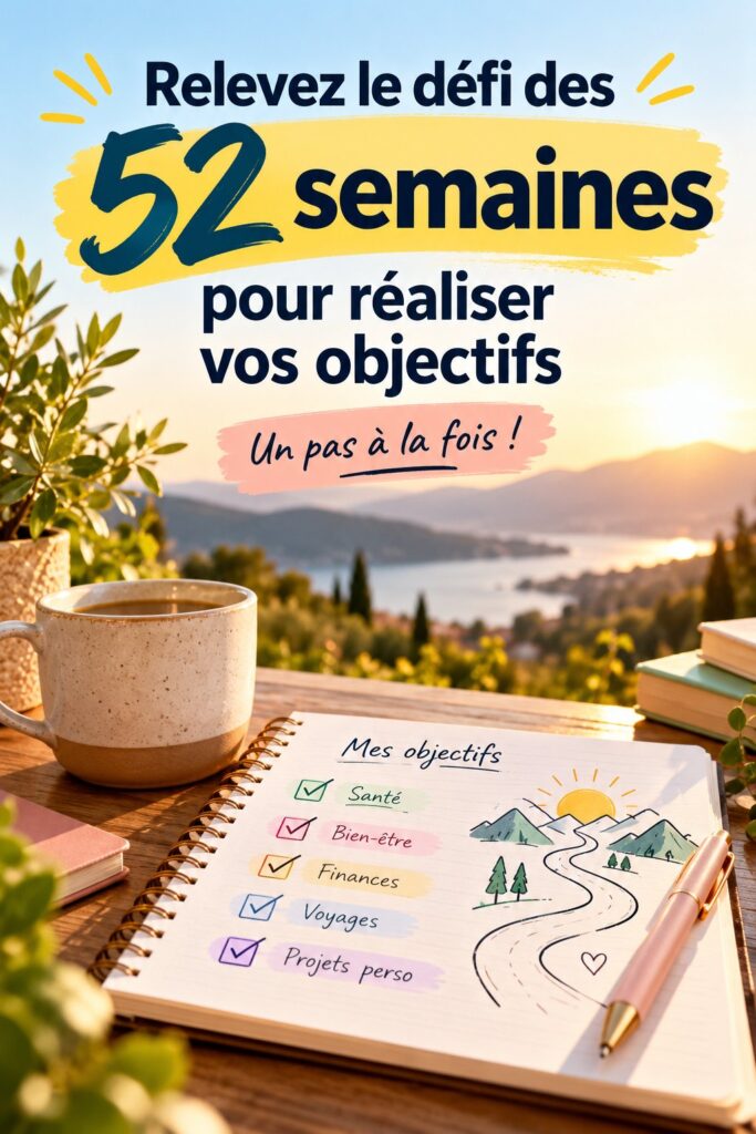 Illustration du défi des 52 semaines pour atteindre ses objectifs financiers
