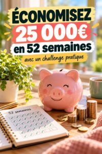 Femme souriante réfléchissant à des stratégies d'épargne de 25 000 € en 52 semaines.