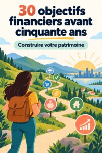 Femme prenant des notes sur des objectifs financiers, souriante et déterminée.