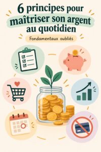 Une femme souriante planifiant son budget avec un ordinateur portable et un carnet.