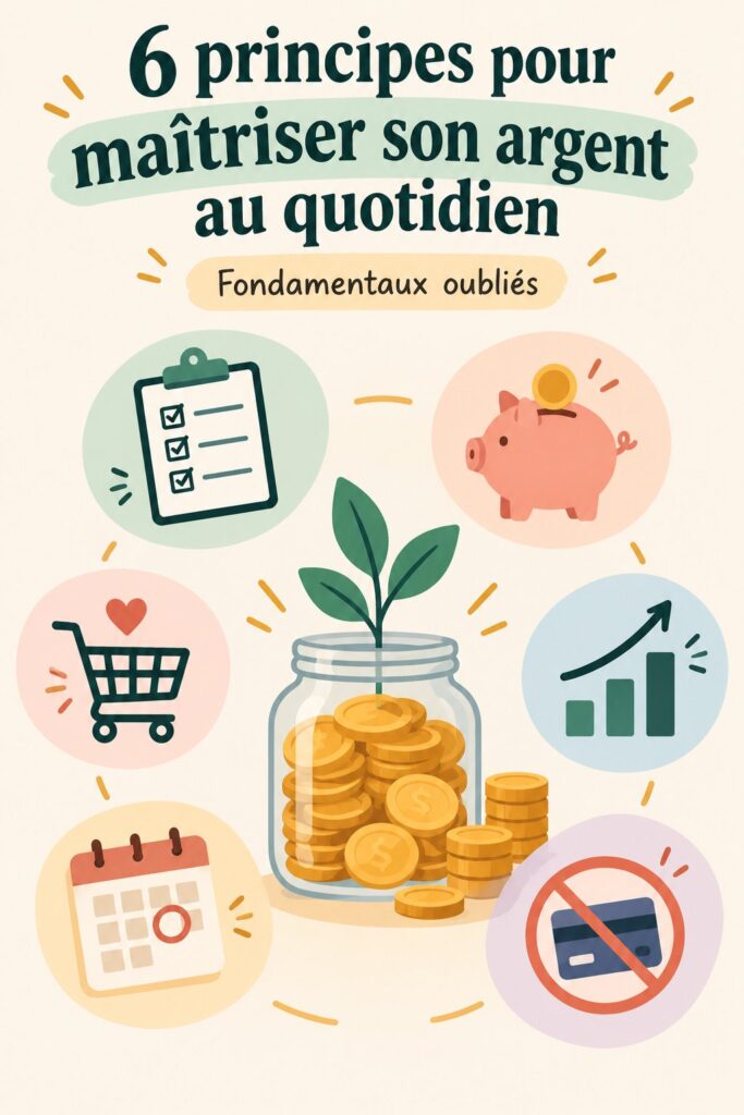 Une femme souriante planifiant son budget avec un ordinateur portable et un carnet.